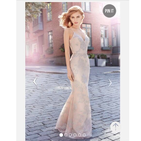 NWT Hayley Paige Occasions style 5717 low back sleeveless blush color size 2 - Picture 2 of 12